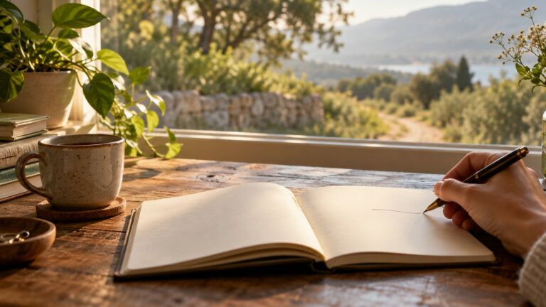 Una mano comienza a escribir en un cuaderno tomando acción consciente de lo que quiere lleva a cabo.